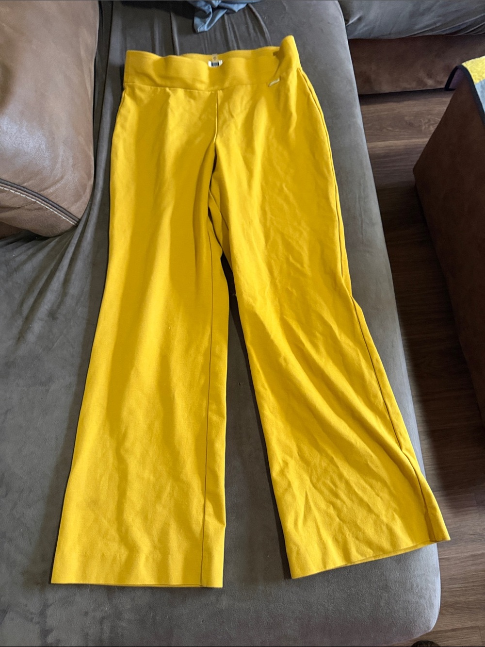 Anne Klein Bright Yellow Wide-Leg Pants